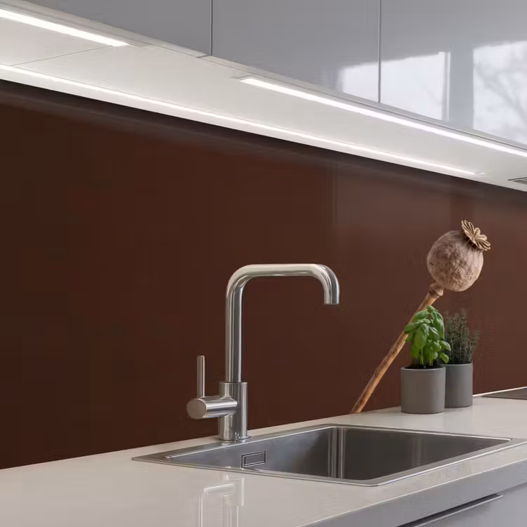 Papaverbol - Droogbloem - Bruin - Minimalistisch keuken achterwand 2 middel -3d_schuin