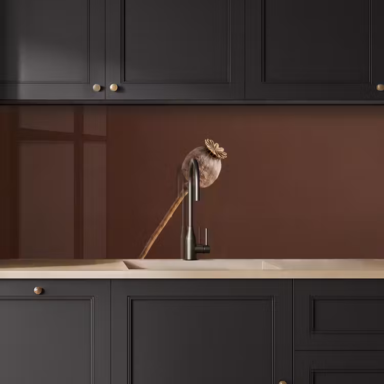 Papaverbol - Droogbloem - Bruin - Minimalistisch keuken achterwand 2 middel -sfeer1