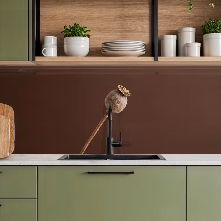 Papaverbol - Droogbloem - Bruin - Minimalistisch keuken achterwand 2 middel -sfeer3