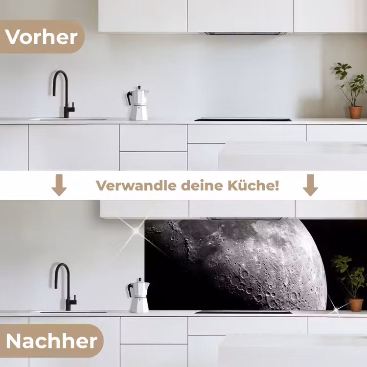 Küchenrückwand - Mond – Krater – Weltraum - Maan - Kraters - Ruimte keuken achterwand 2 middel