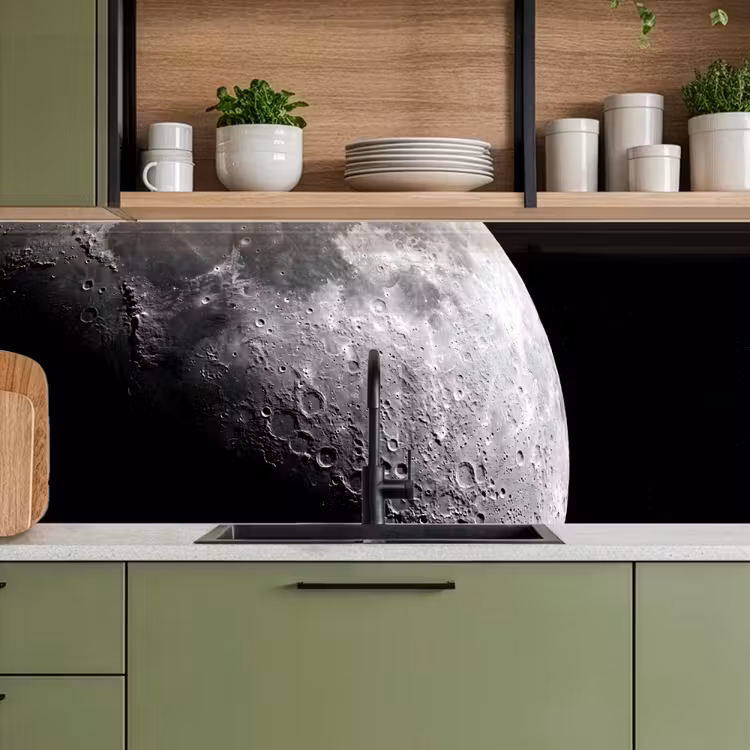 Küchenrückwand - Mond – Krater – Weltraum - Maan - Kraters - Ruimte keuken achterwand 2 middel