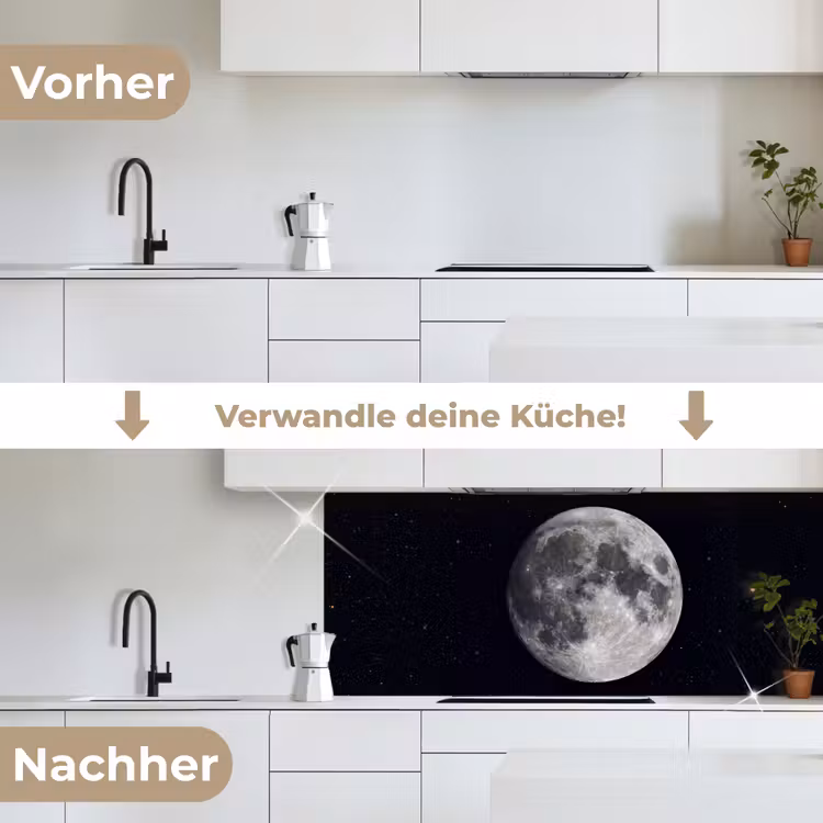 Küchenrückwand - Mond – Sterne – Weltraum - Maan - Sterren - Ruimte keuken achterwand 2 middel