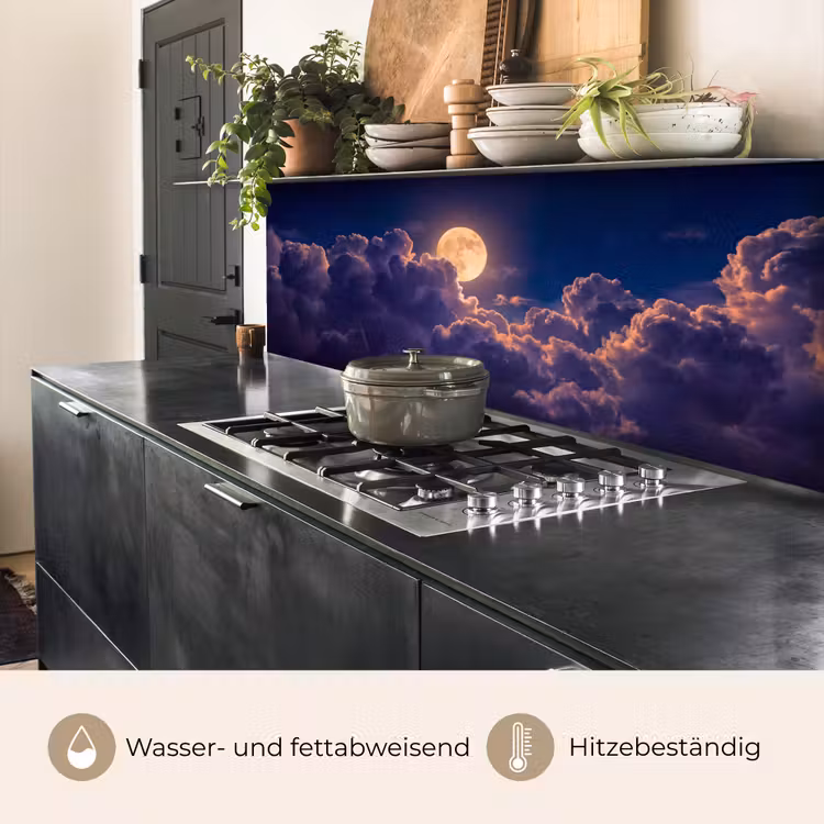 Maan - Wolken - Nacht - Oranje keuken achterwand 2 middel -usp_DE