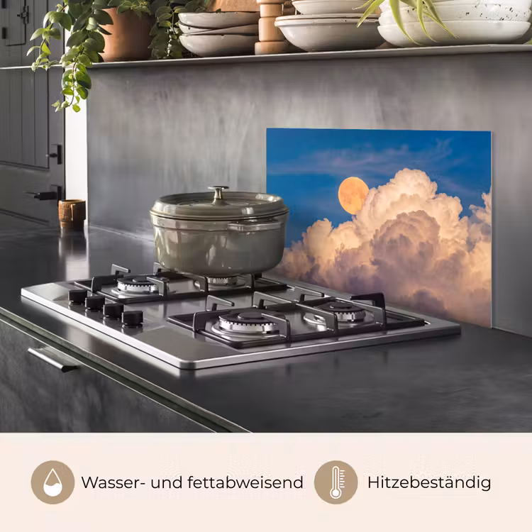 Maan - Wolken - Natuur - Oranje keuken achterwand spatscherm klein -usp_DE