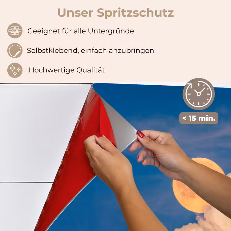 Maan - Wolken - Natuur - Oranje keuken achterwand spatscherm klein -spatscherm_DE