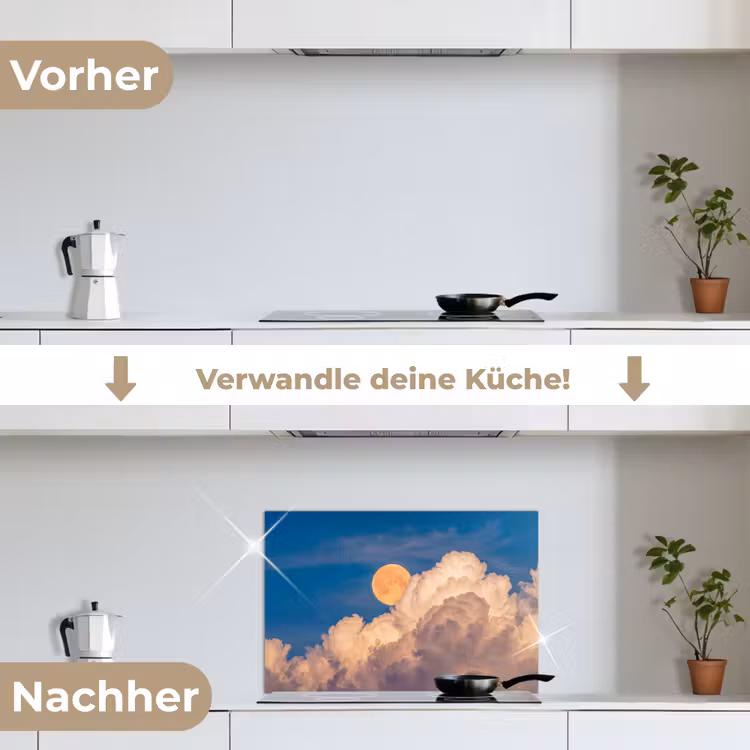 Maan - Wolken - Natuur - Oranje keuken achterwand spatscherm klein -voor_na_DE