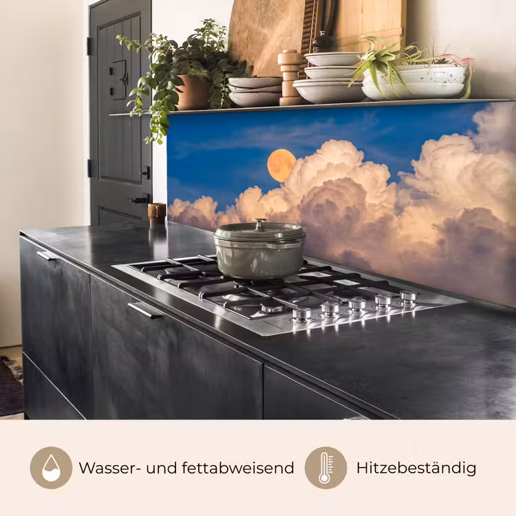 Maan - Wolken - Natuur - Oranje keuken achterwand 2 middel -usp_DE