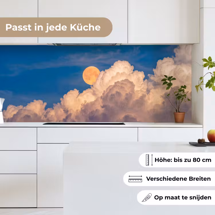 Maan - Wolken - Natuur - Oranje keuken achterwand 2 middel -sfeer4_DE