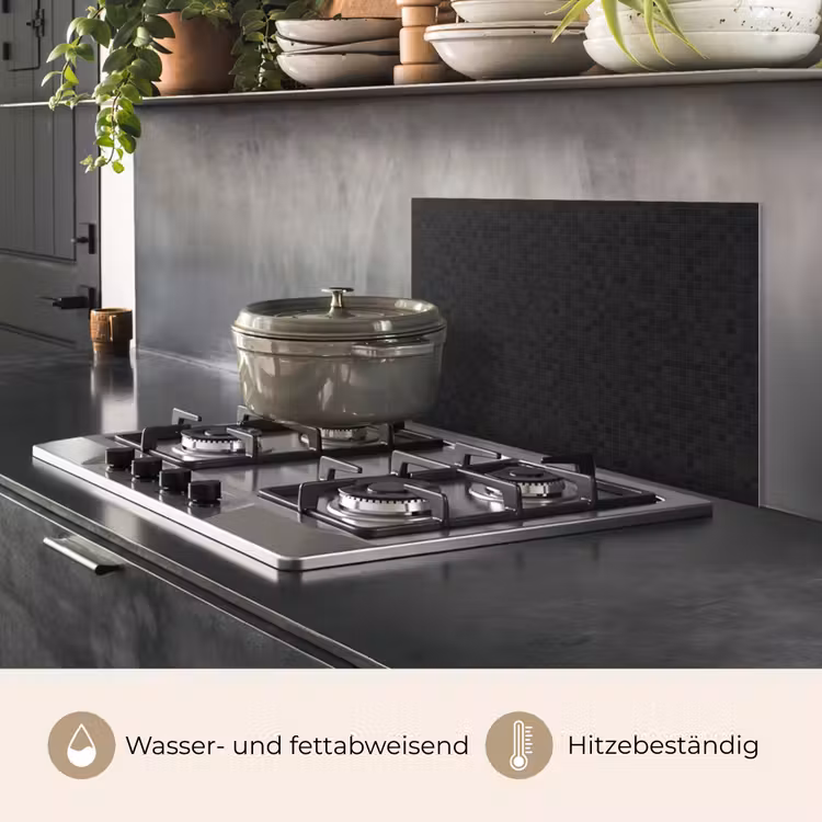 Mozaïek - Patroon - Antraciet - Zwart keuken achterwand spatscherm klein 900 -usp_DE