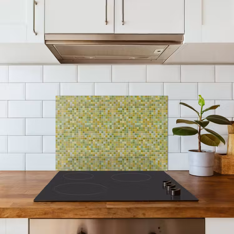 Mozaïek - Patroon - Groen keuken achterwand spatscherm klein 900 -sfeer2