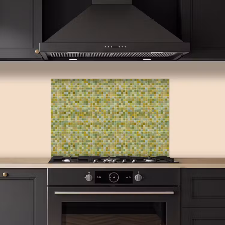 Mozaïek - Patroon - Groen keuken achterwand spatscherm klein 900 -sfeer1