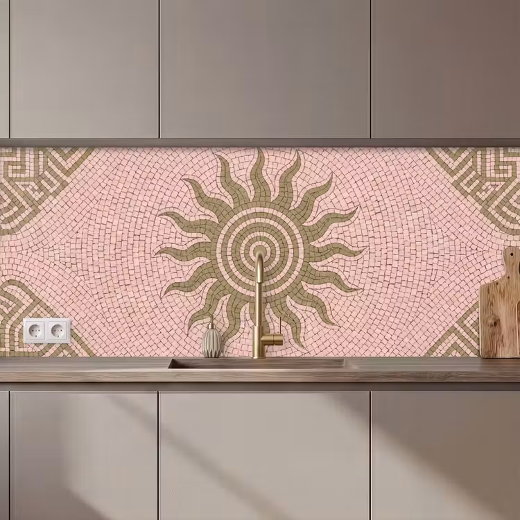 Mozaïek - Zon - Patroon - Klassiek - Roze keuken achterwand 2 middel zz_3dshopping