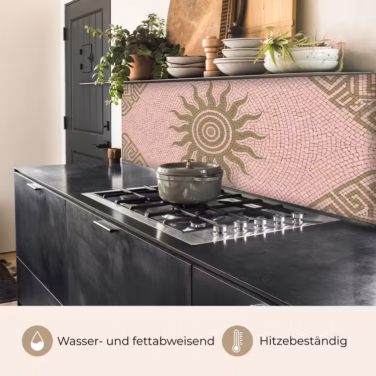 Mozaïek - Zon - Patroon - Klassiek - Roze keuken achterwand 2 middel -usp_DE