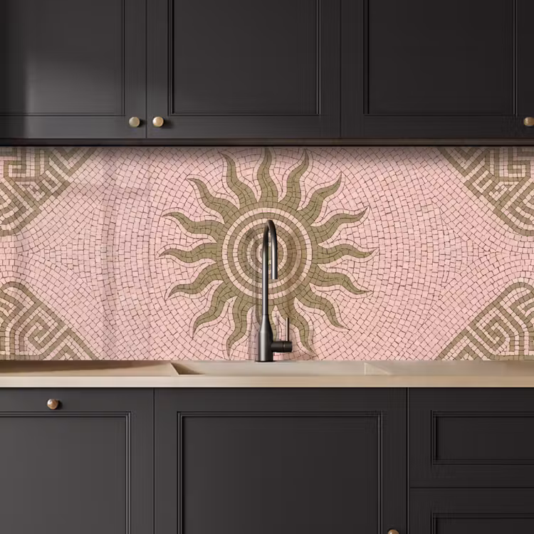 Mozaïek - Zon - Patroon - Klassiek - Roze keuken achterwand 2 middel -sfeer1