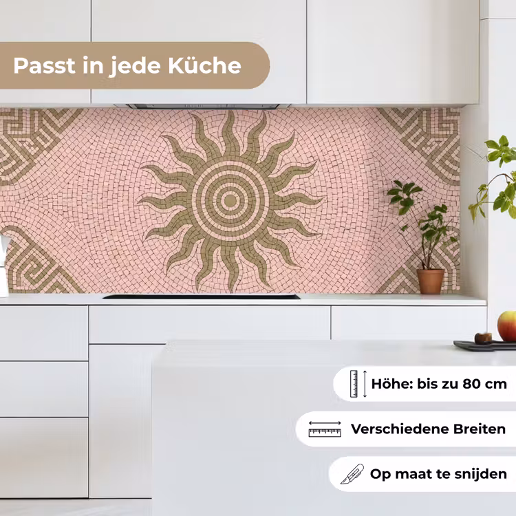Mozaïek - Zon - Patroon - Klassiek - Roze keuken achterwand 2 middel -sfeer4_DE