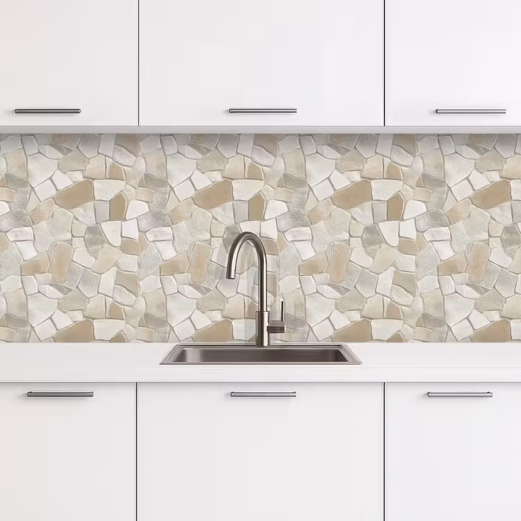 Mozaïek - Stenen - Beige keuken achterwand 2 middel 871 -3d