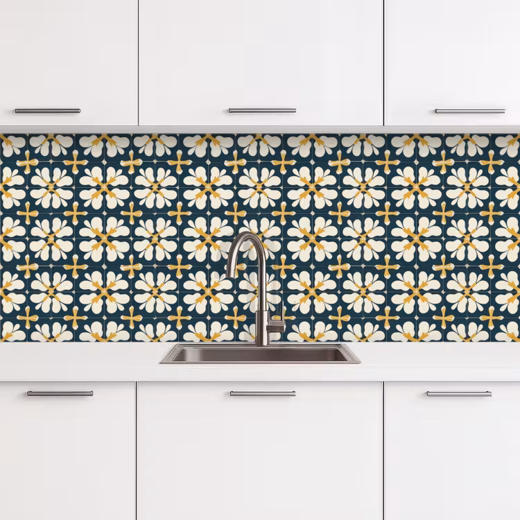 Motief - Tegel - Okergeel keuken achterwand 2 middel 871 -3d