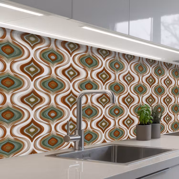 Motief - Patroon - Kleurrijk keuken achterwand 2 middel 871 -3d_schuin