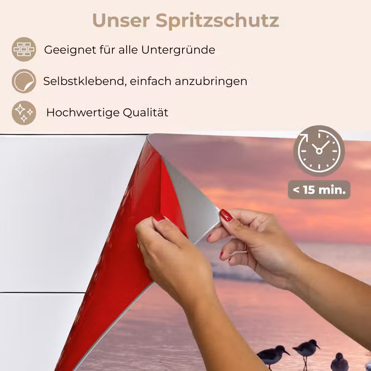 Meeuwen - Strand - Zee - Roze keuken achterwand spatscherm klein -spatscherm_DE