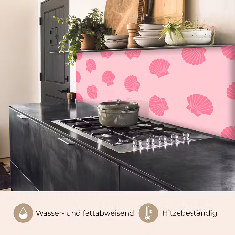 Schelp - Patroon - Zee - Modern - Roze keuken achterwand 2 middel -usp_DE