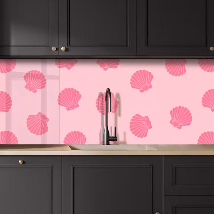Schelp - Patroon - Zee - Modern - Roze keuken achterwand 2 middel -sfeer1