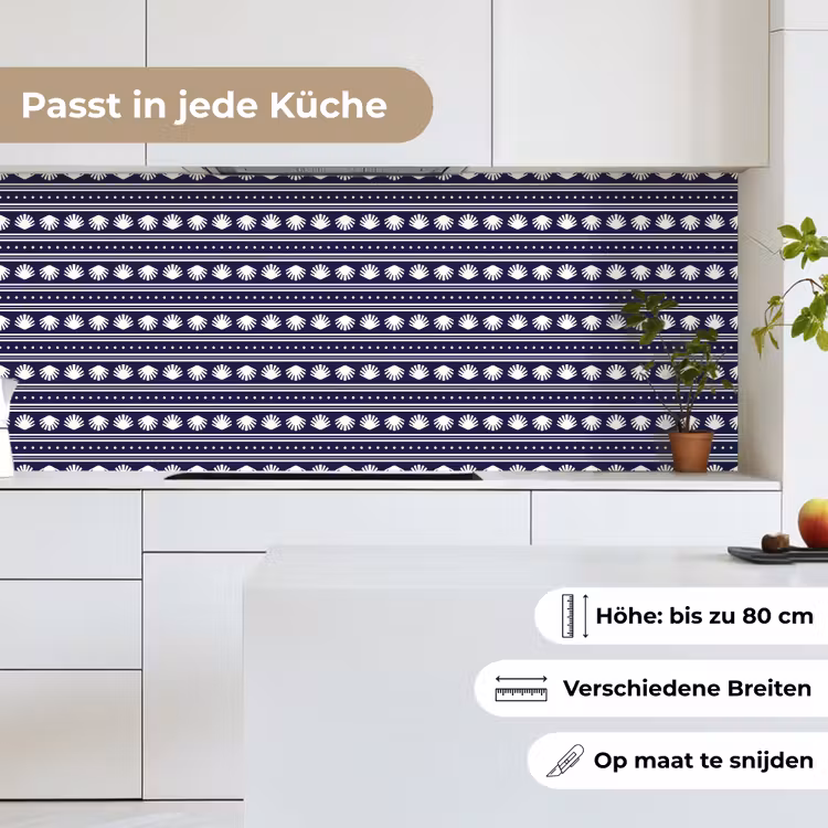 Schelp - Nautisch - Blauw - Wit keuken achterwand 2 middel 871 -sfeer4_DE