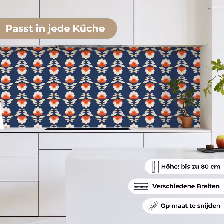 Patronen - Abstract - Bloemen keuken achterwand 2 middel 871 -sfeer4_DE