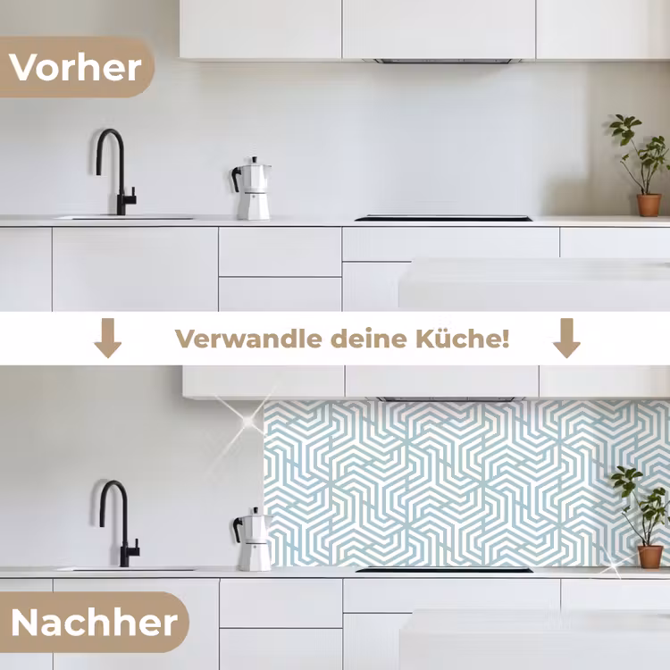 Patronen - Abstract - Driehoek - Geometrie keuken achterwand 2 middel 871 -voor-na_DE