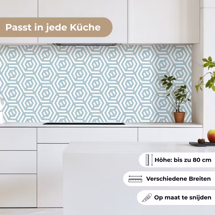 Patronen - Abstract - Groen - Geometrie keuken achterwand 2 middel 871 -sfeer4_DE
