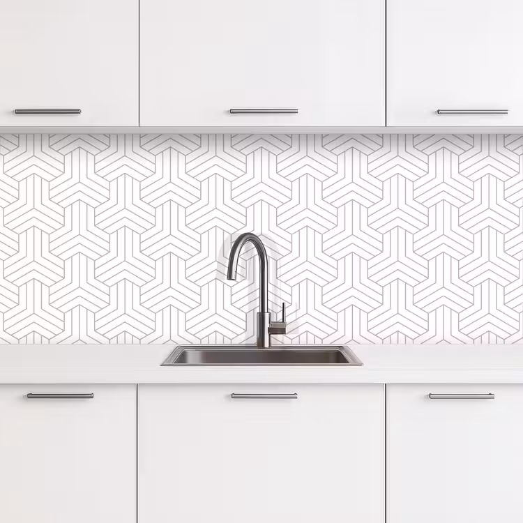 Patronen - Abstract - Zwart - Wit - Geometrie keuken achterwand 2 middel 871 -3d