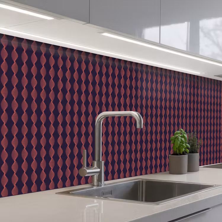 Patronen - Abstract - Vintage keuken achterwand 2 middel 871 -3d_schuin