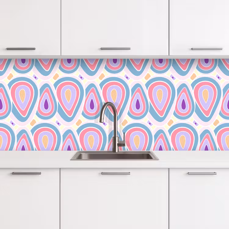 Patroon - Agaat - Retro - Paars keuken achterwand 2 middel 871 -3d