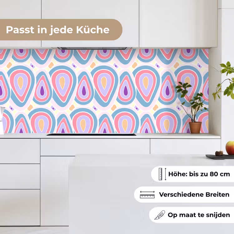 Patroon - Agaat - Retro - Paars keuken achterwand 2 middel 871 -sfeer4_DE