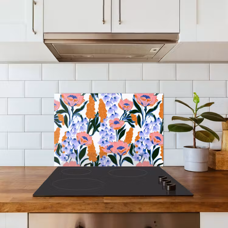 Patroon - Aquarel - Kleurrijk keuken achterwand spatscherm klein 900 -sfeer2