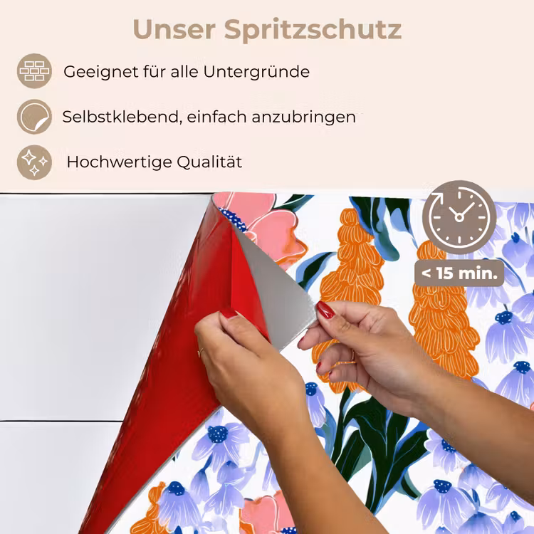 Patroon - Aquarel - Kleurrijk keuken achterwand spatscherm klein 900 -spatscherm_DE