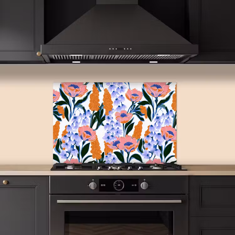 Patroon - Aquarel - Kleurrijk keuken achterwand spatscherm klein 900 -sfeer1