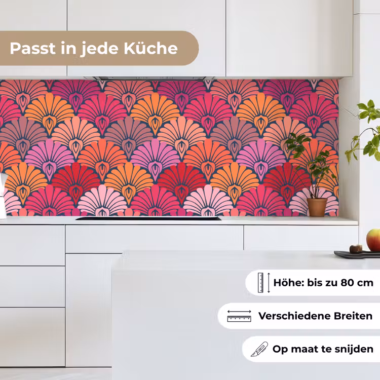 Patronen - Art Deco - Roze - Bloemen keuken achterwand 2 middel 871 -sfeer4_DE