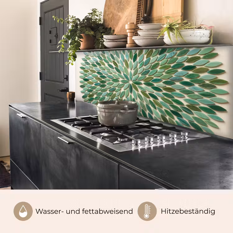 Patroon - Blad - Groen - Abstract keuken achterwand 2 middel -usp_DE