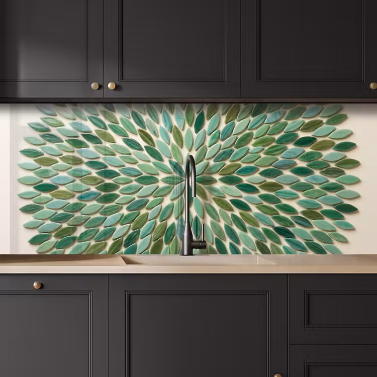 Patroon - Blad - Groen - Abstract keuken achterwand 2 middel -sfeer1