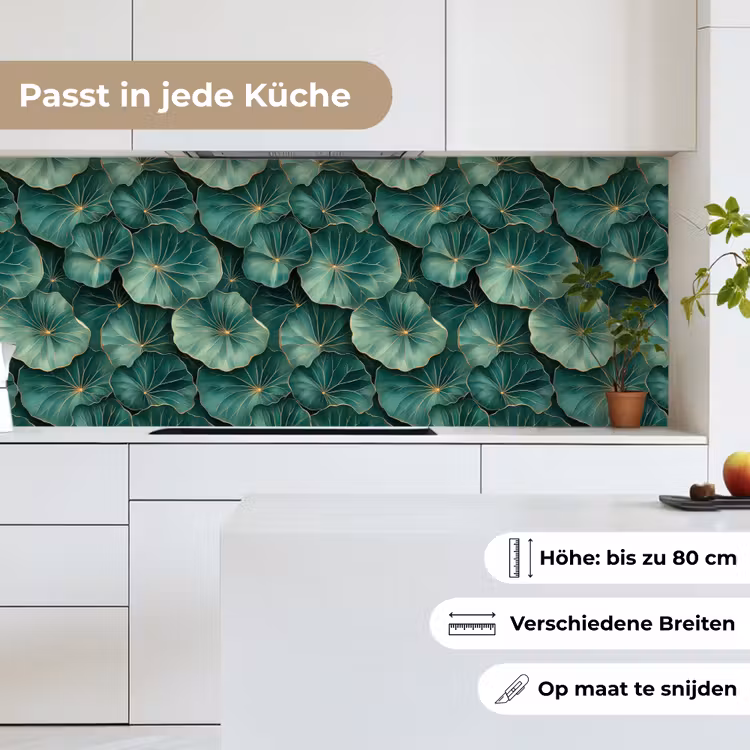 Patroon - Bladeren - Groen keuken achterwand 2 middel 871 -sfeer4_DE