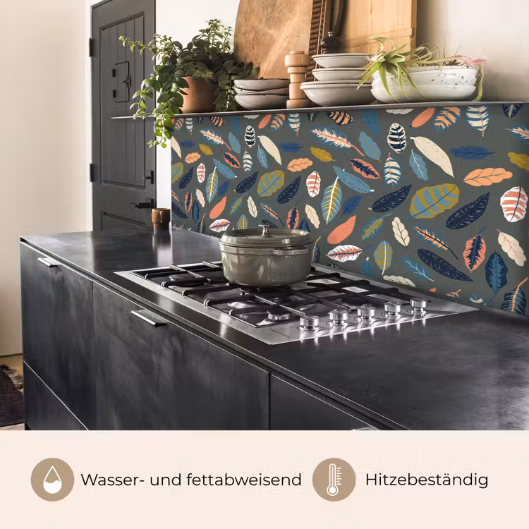 Patroon - Blaadjes - Pastel keuken achterwand 2 middel 871 -usp_DE