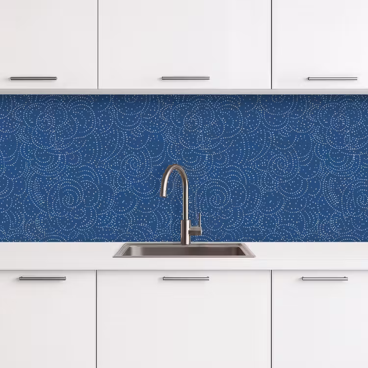 Patroon - Blauw - Japan keuken achterwand 2 middel 871 -3d