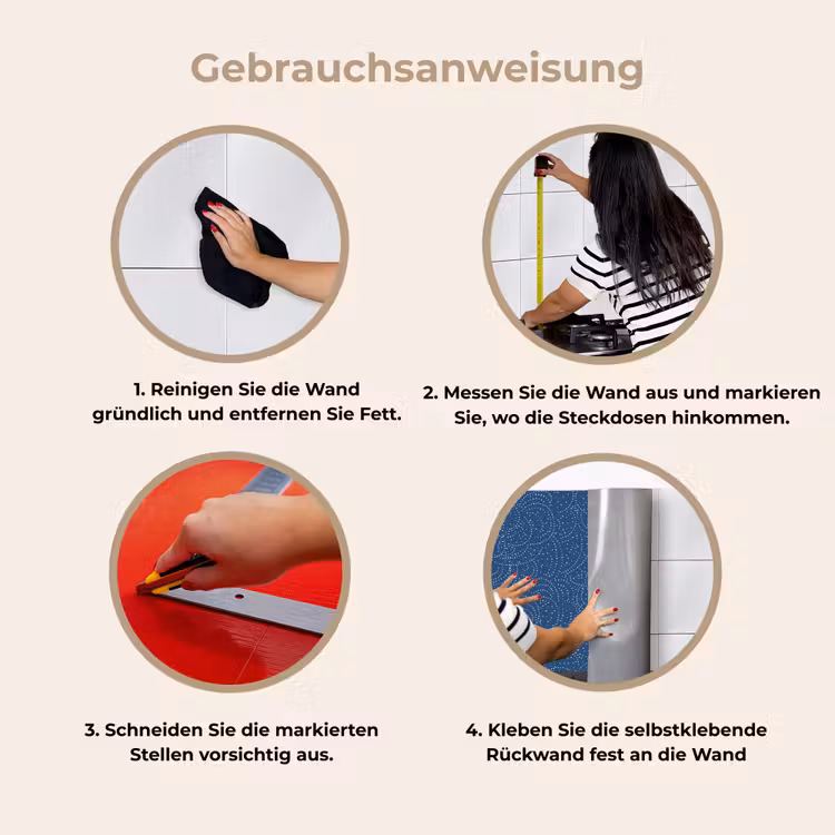 Patroon - Blauw - Japan keuken achterwand 2 middel 871 -gebruiksaanwijzing_DE