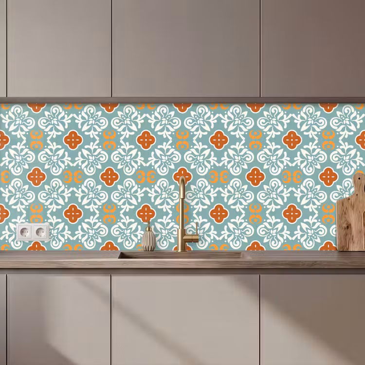 Patronen - Bloemen - Abstract keuken achterwand 2 middel 871 zz_3dshopping