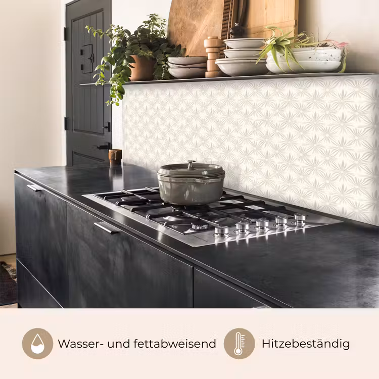 Patroon - Bloemen - Beige keuken achterwand 2 middel 871 -usp_DE
