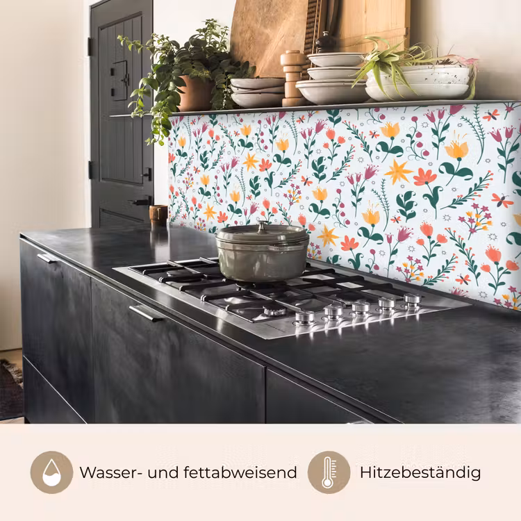 Patronen - Bloemen - Bladeren keuken achterwand 2 middel 871 -usp_DE