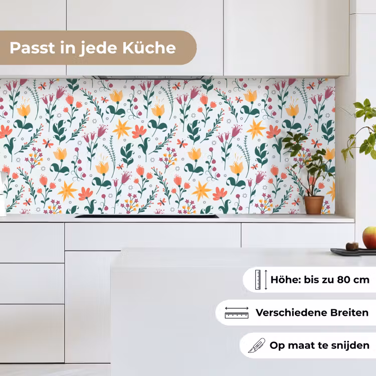 Patronen - Bloemen - Bladeren keuken achterwand 2 middel 871 -sfeer4_DE