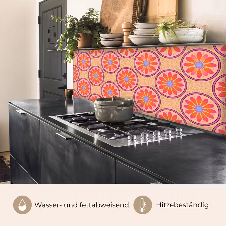 Patroon - Bloemen - Decoratief - Kleurrijk - Modern keuken achterwand 2 middel -usp_DE