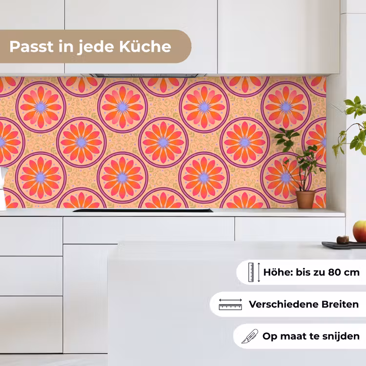 Patroon - Bloemen - Decoratief - Kleurrijk - Modern keuken achterwand 2 middel -sfeer4_DE