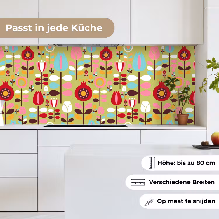 Patronen - Bloemen - Kleuren keuken achterwand 2 middel 871 -sfeer4_DE